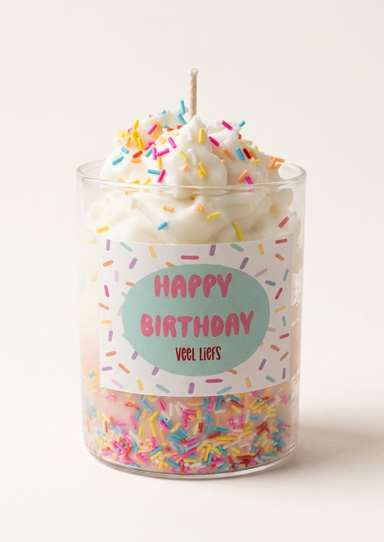 Verjaardagskaars met confetti