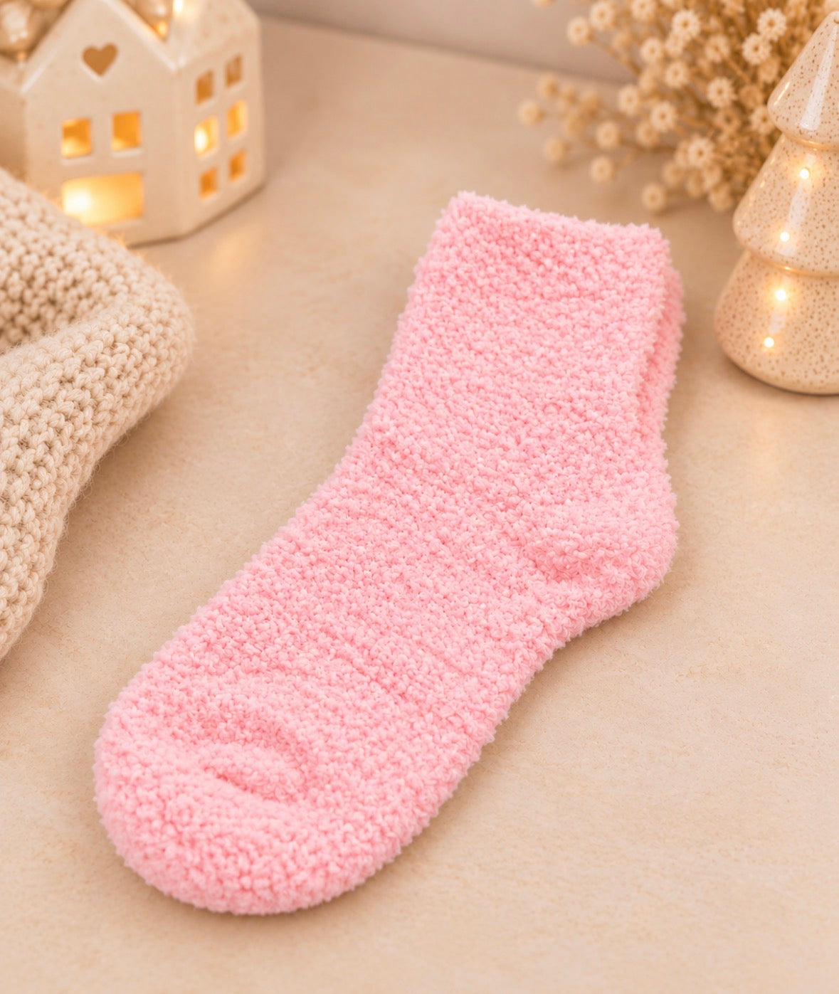 Cozy Christmas Mok met Warme Huissokken – Roze
