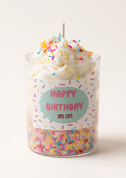 Verjaardagskaars met confetti